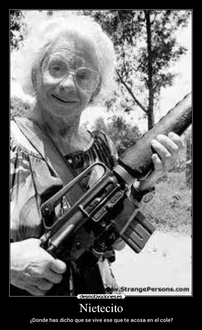 Nietecito - ¿Donde has dicho que se vive ese que te acosa en el cole?