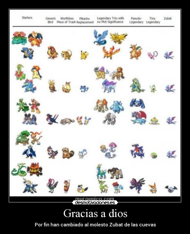 Gracias a dios - Por fin han cambiado al molesto Zubat de las cuevas