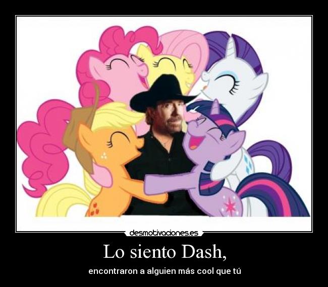 carteles mlp little pony frienship magic chuck norris rainbow dash desmotivaciones