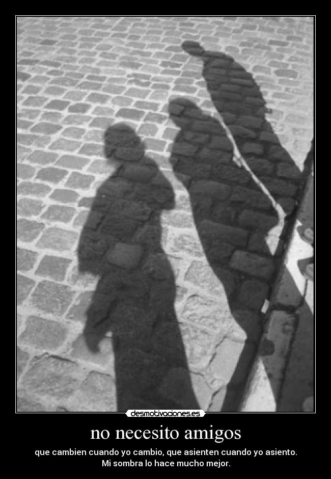 carteles amigos necesito amigos que cambien cuando cambio que asienten cuando sombra hace asiento desmotivaciones