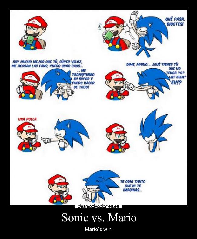 Sonic vs. Mario - Marios win.