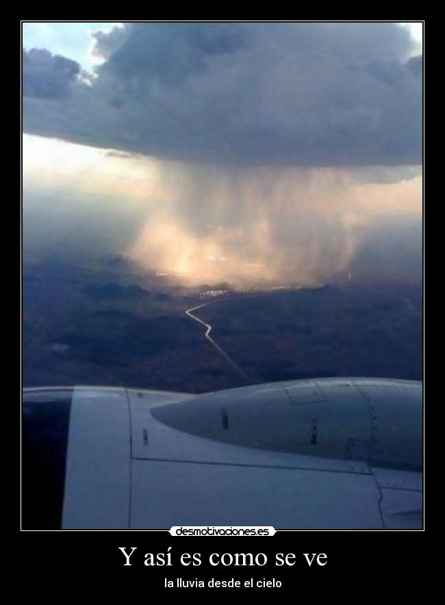 Y así es como se ve - la lluvia desde el cielo