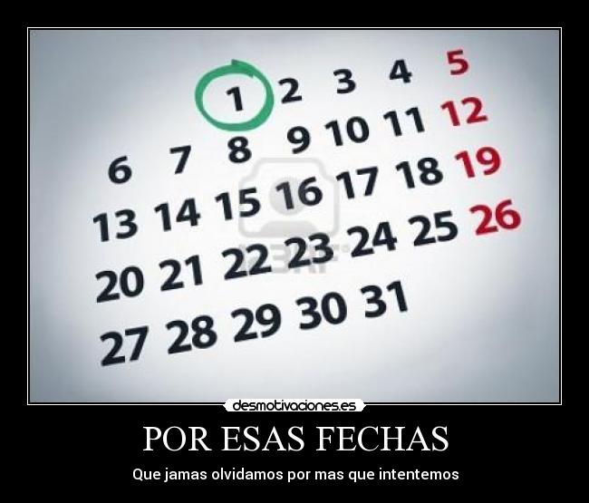 POR ESAS FECHAS - Que jamas olvidamos por mas que intentemos