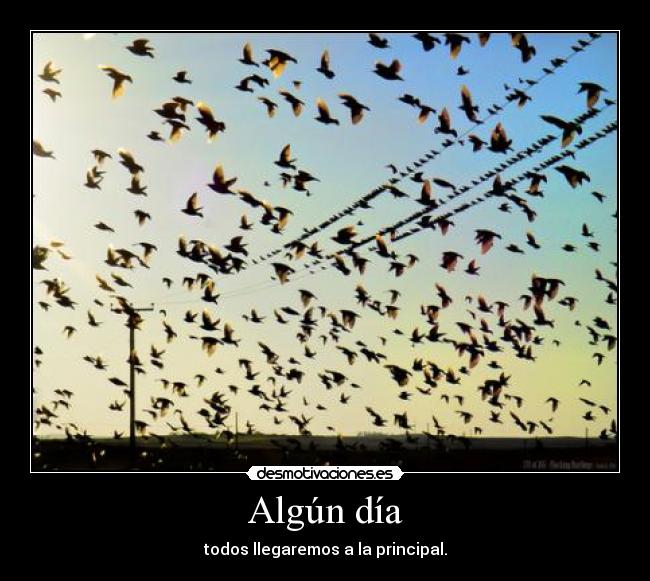 Algún día - todos llegaremos a la principal.