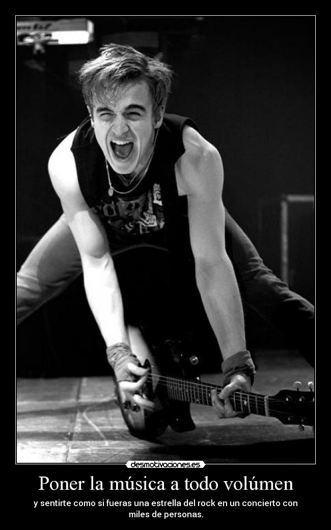 Poner la música a todo volúmen - y sentirte como si fueras una estrella del rock en un concierto con miles de personas.