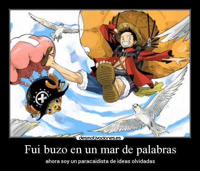 carteles one piece luffy chopper ser buzo mar palabras paracaidista ideas olvidadas desmotivaciones