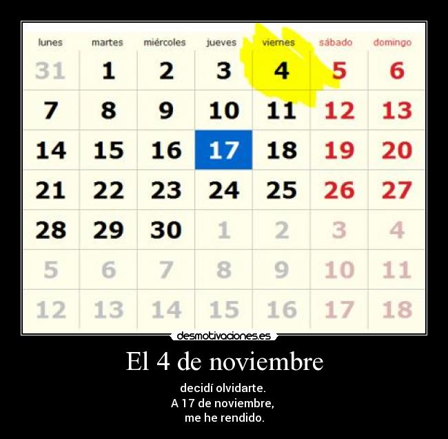 El 4 de noviembre -