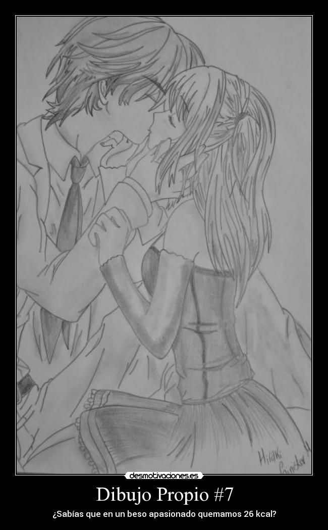 Dibujo Propio #7 - ¿Sabías que en un beso apasionado quemamos 26 kcal?