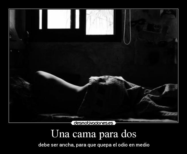 Una cama para dos - debe ser ancha, para que quepa el odio en medio