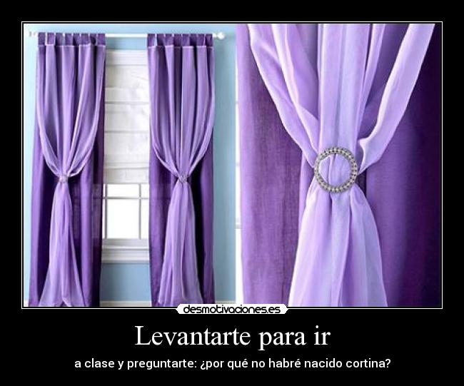 Levantarte para ir - a clase y preguntarte: ¿por qué no habré nacido cortina?