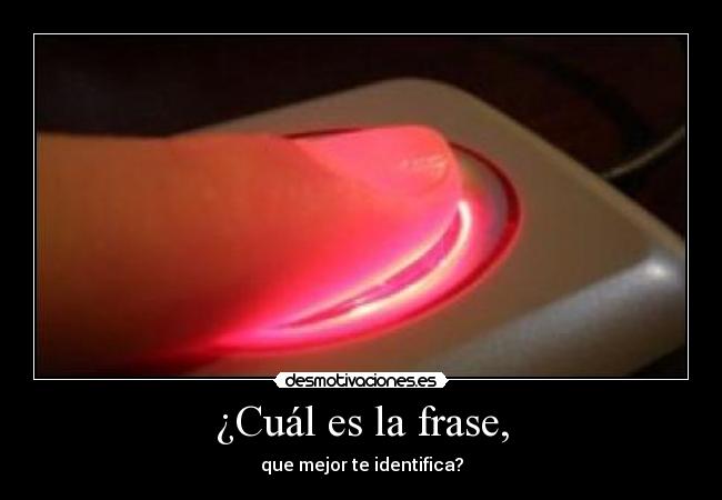 ¿Cuál es la frase, - que mejor te identifica?