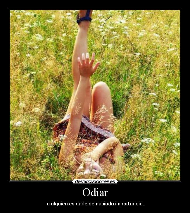 Odiar - a alguien es darle demasiada importancia.