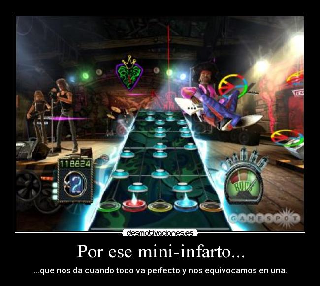 carteles guitar hero mini infarto desmotivaciones