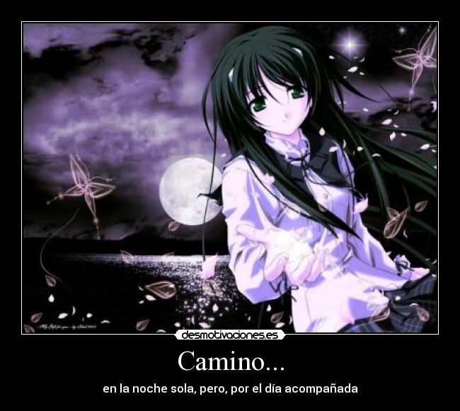 Camino... - en la noche sola, pero, por el día acompañada
