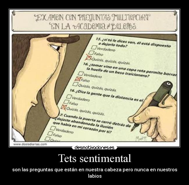 Tets sentimental - son las preguntas que están en nuestra cabeza pero nunca en nuestros labios