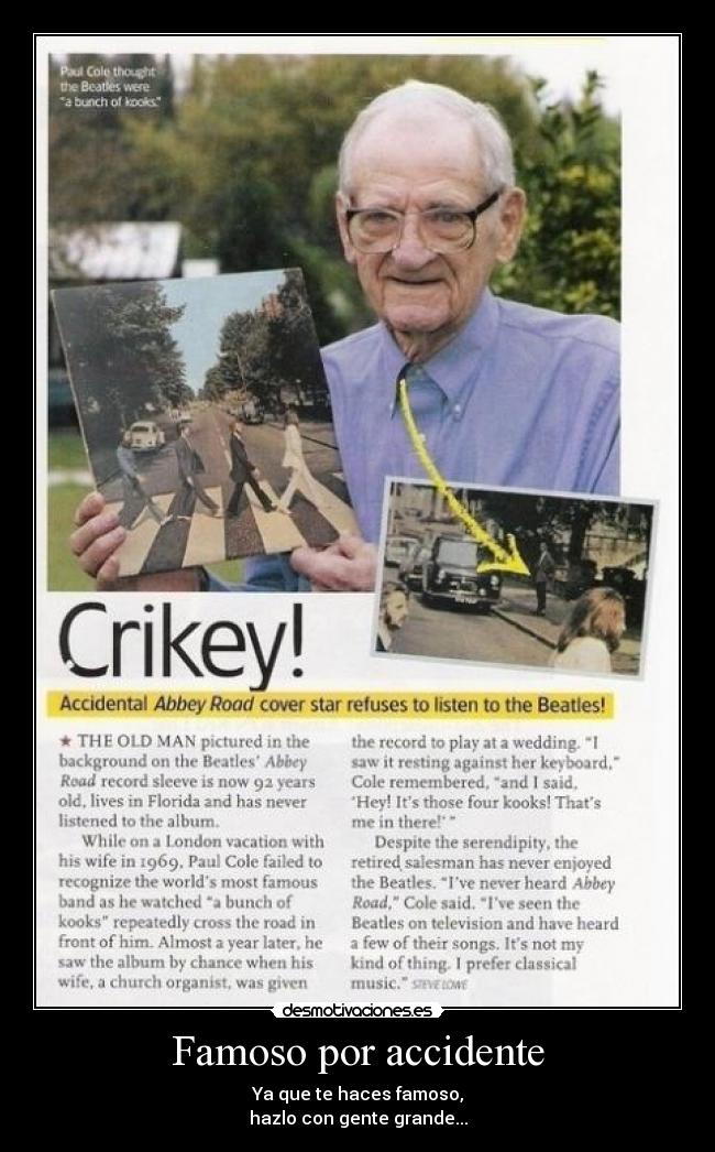 carteles famoso por accidente abbey road desmotivaciones