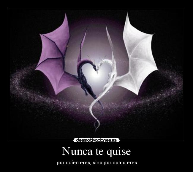 Nunca te quise - por quien eres, sino por como eres