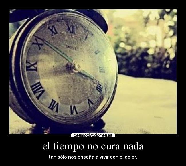 el tiempo no cura nada - tan sólo nos enseña a vivir con el dolor.