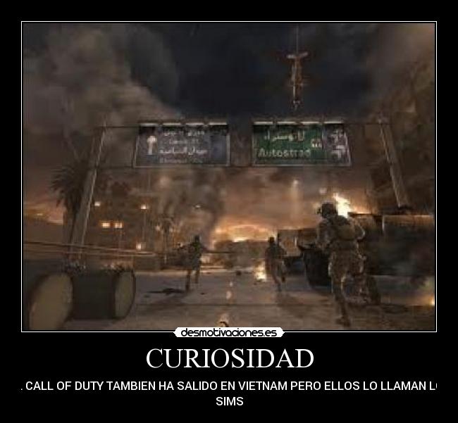 CURIOSIDAD - EL CALL OF DUTY TAMBIEN HA SALIDO EN VIETNAM PERO ELLOS LO LLAMAN LOS
SIMS