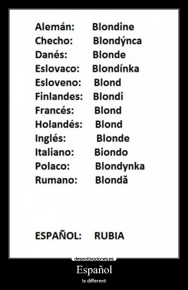 Español - Is different