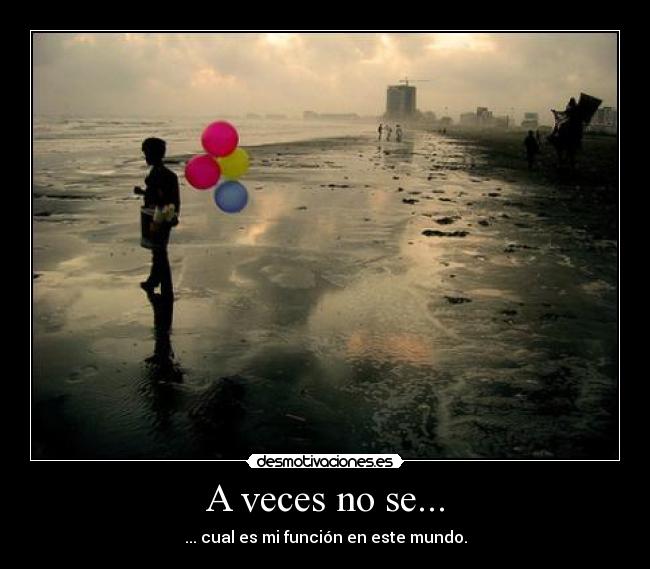 A veces no se... - ... cual es mi función en este mundo.