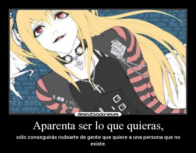 carteles abajo las apariencias todos esos rollos misa amane death note desmotivaciones