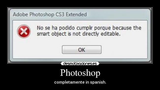 Photoshop - completamente in spanish.