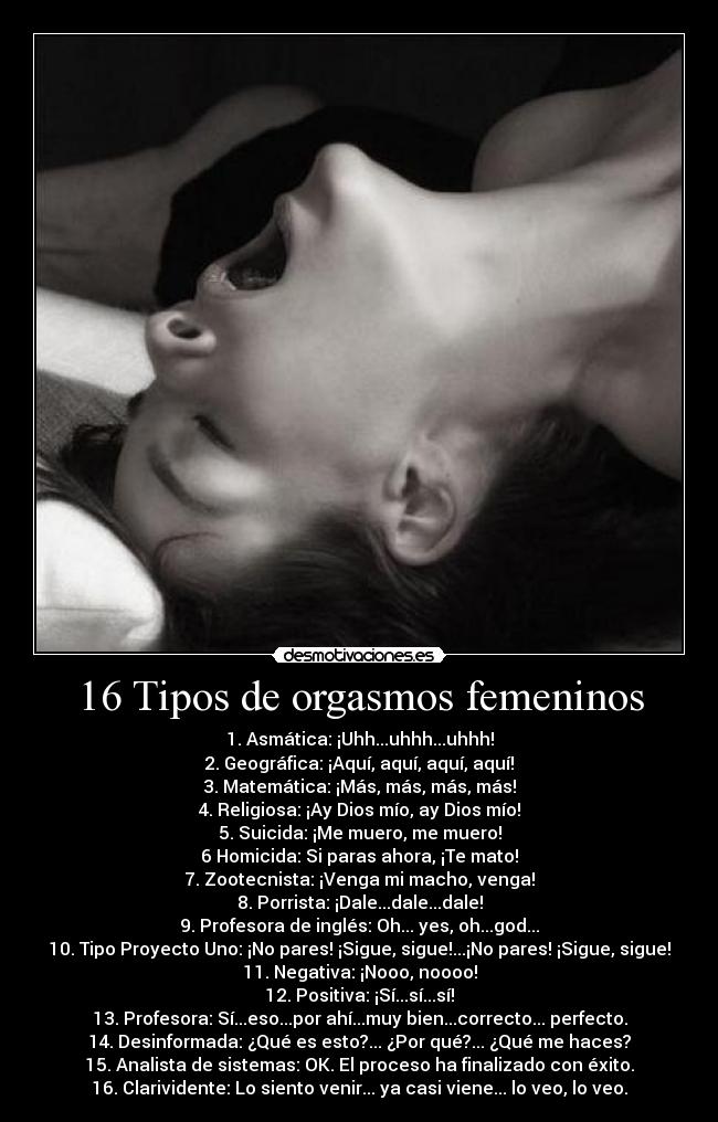 16 Tipos de orgasmos femeninos - 