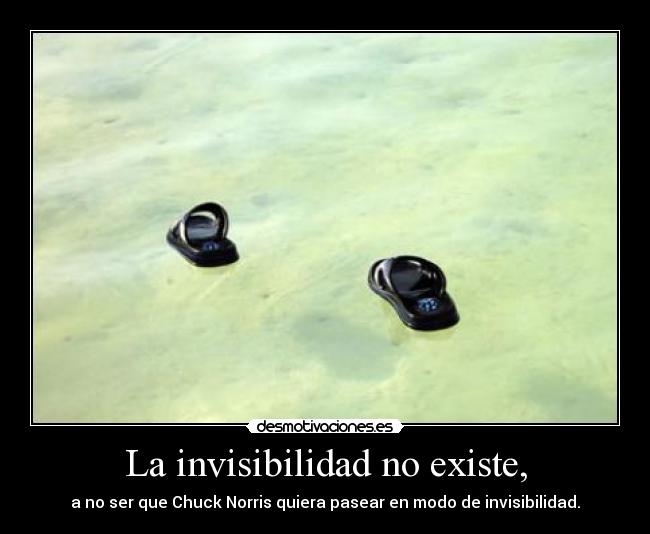 La invisibilidad no existe, - a no ser que Chuck Norris quiera pasear en modo de invisibilidad.