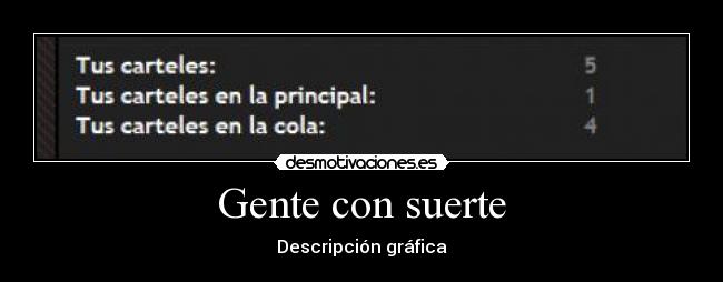 Gente con suerte - Descripción gráfica