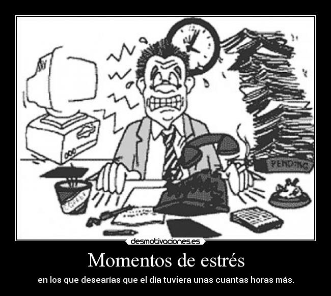 Momentos de estrés - en los que desearías que el día tuviera unas cuantas horas más.