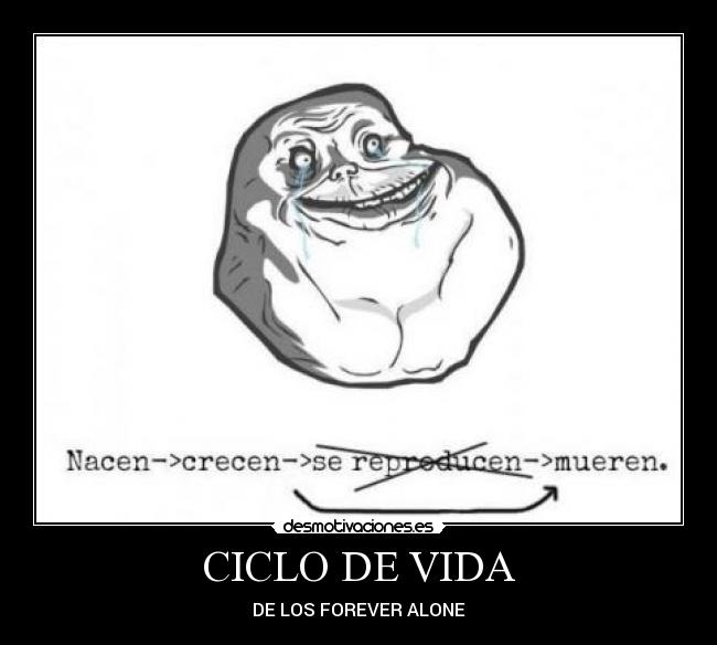 carteles vida ciclo vida forever alone desmotivaciones