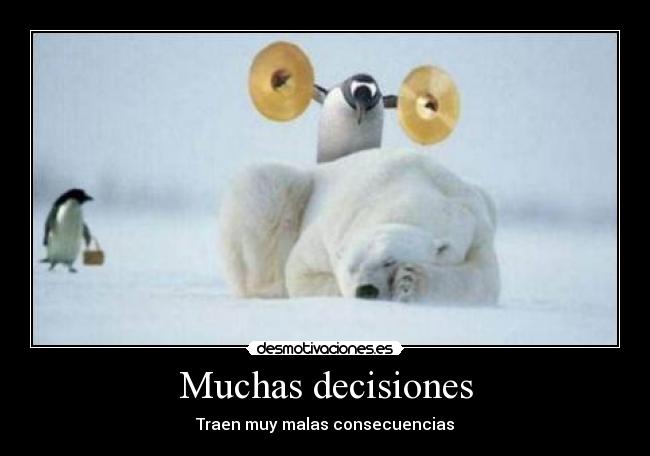 carteles muchas decisiones traen malas consecuencias desmotivaciones