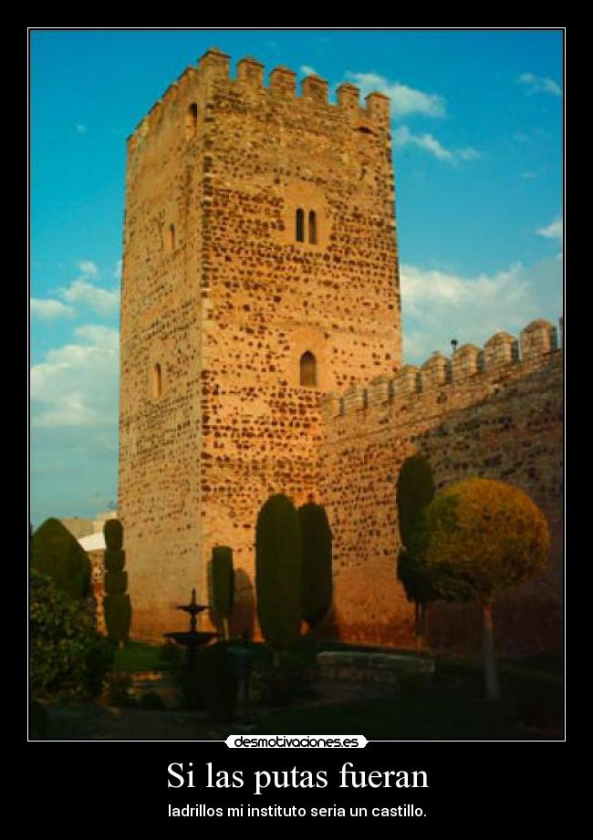 Si las putas fueran - ladrillos mi instituto seria un castillo.