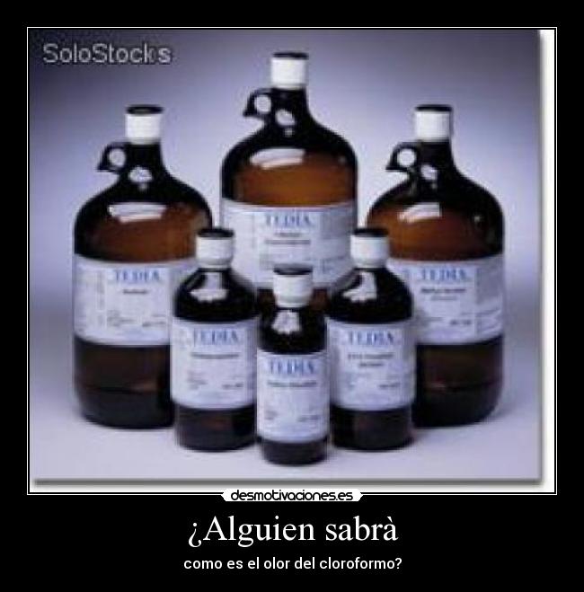 ¿Alguien sabrà - como es el olor del cloroformo?
