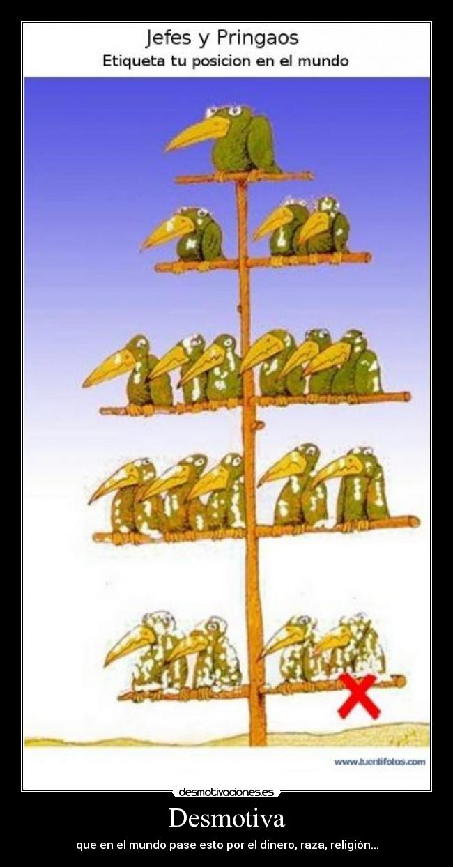 Desmotiva - que en el mundo pase esto por el dinero, raza, religión...