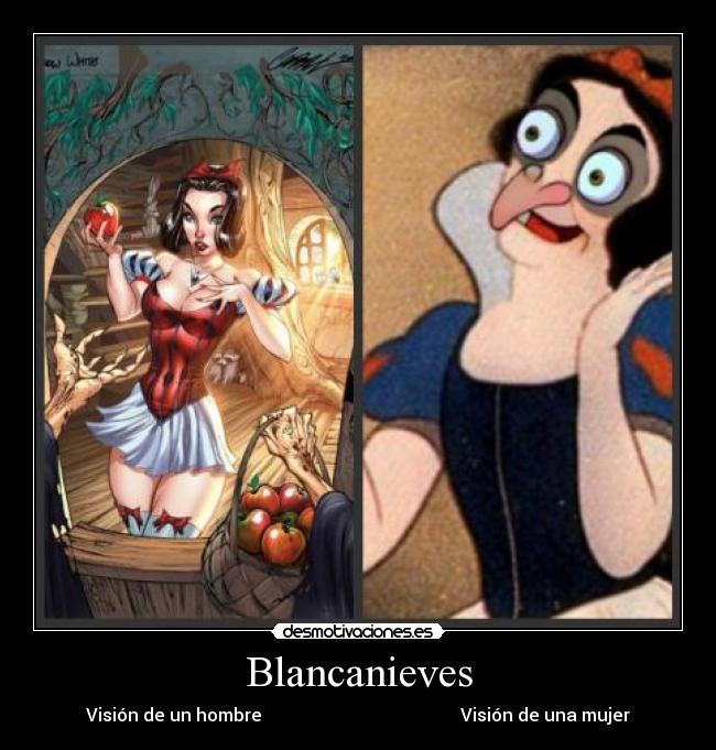 Blancanieves - Visión de un hombre                                             Visión de una mujer