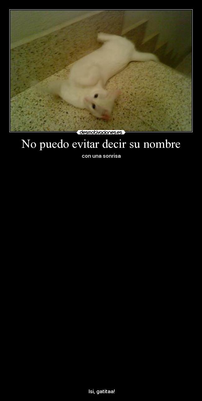 No puedo evitar decir su nombre - con una sonrisa































 
 
 
 
 Isi, gatitaa!