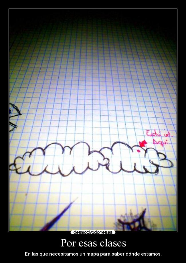 carteles nube mapa clases cuaderno desmotivaciones