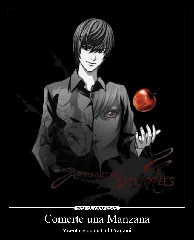 carteles manzana death note light yagami desmotivaciones