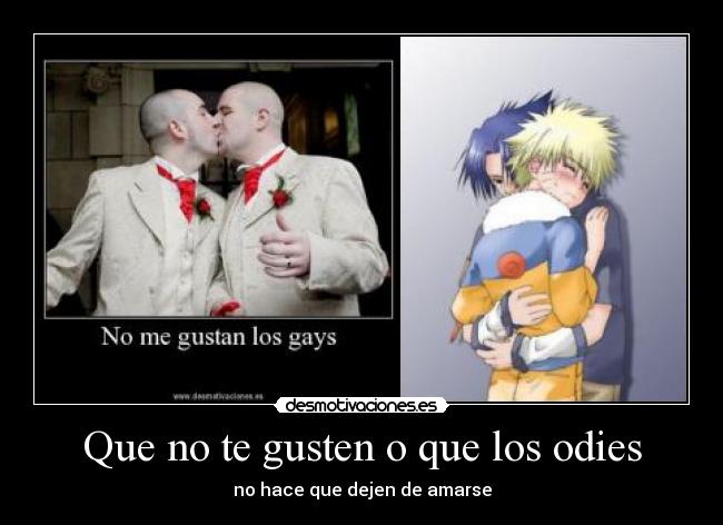 Que no te gusten o que los odies - no hace que dejen de amarse