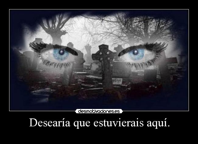 Desearía que estuvierais aquí. -