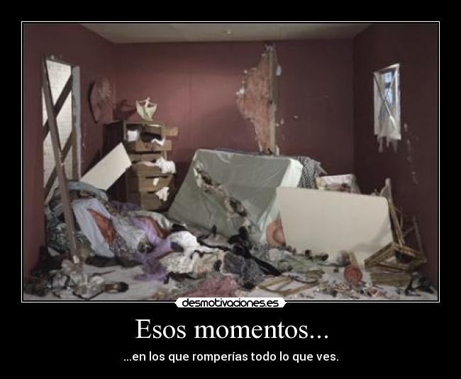 Esos momentos... - ...en los que romperías todo lo que ves.