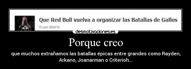 Porque creo -