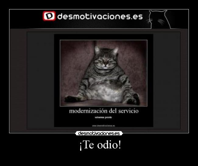 ¡Te odio! -