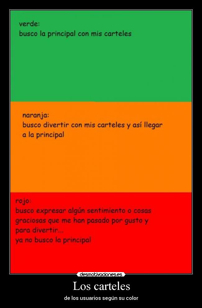 Los carteles - de los usuarios según su color