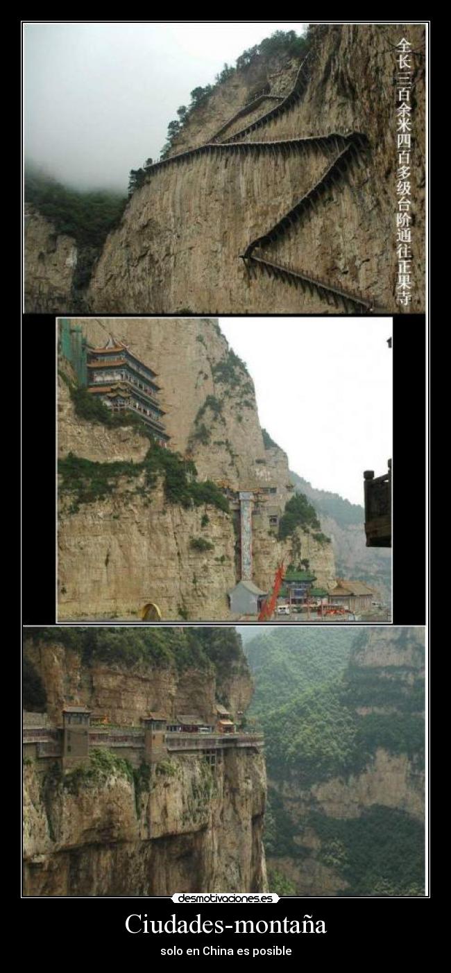 Ciudades-montaña - solo en China es posible