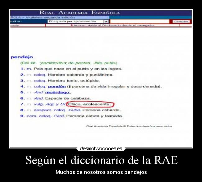 Según el diccionario de la RAE - 