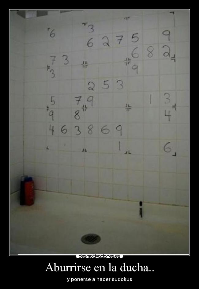 Aburrirse en la ducha.. - y ponerse a hacer sudokus