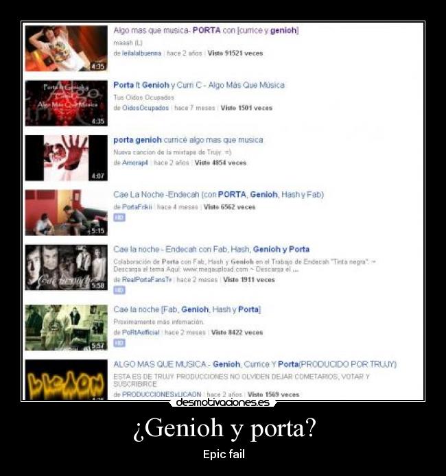 ¿Genioh y porta? - Epic fail